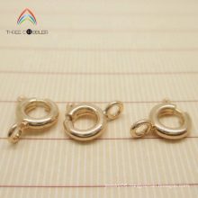 Y0094 Copper Clasps DIY Bracelet Necklace Gold color Round Spring Ring Clasps